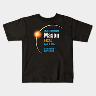 Mason Texas Tx Total Solar Eclipse 2024 1 Kids T-Shirt